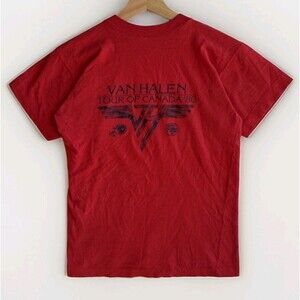 Vintage 1980 Van Halen Tour Of Canada Red Medium Band T-Shirt Short Sleeve